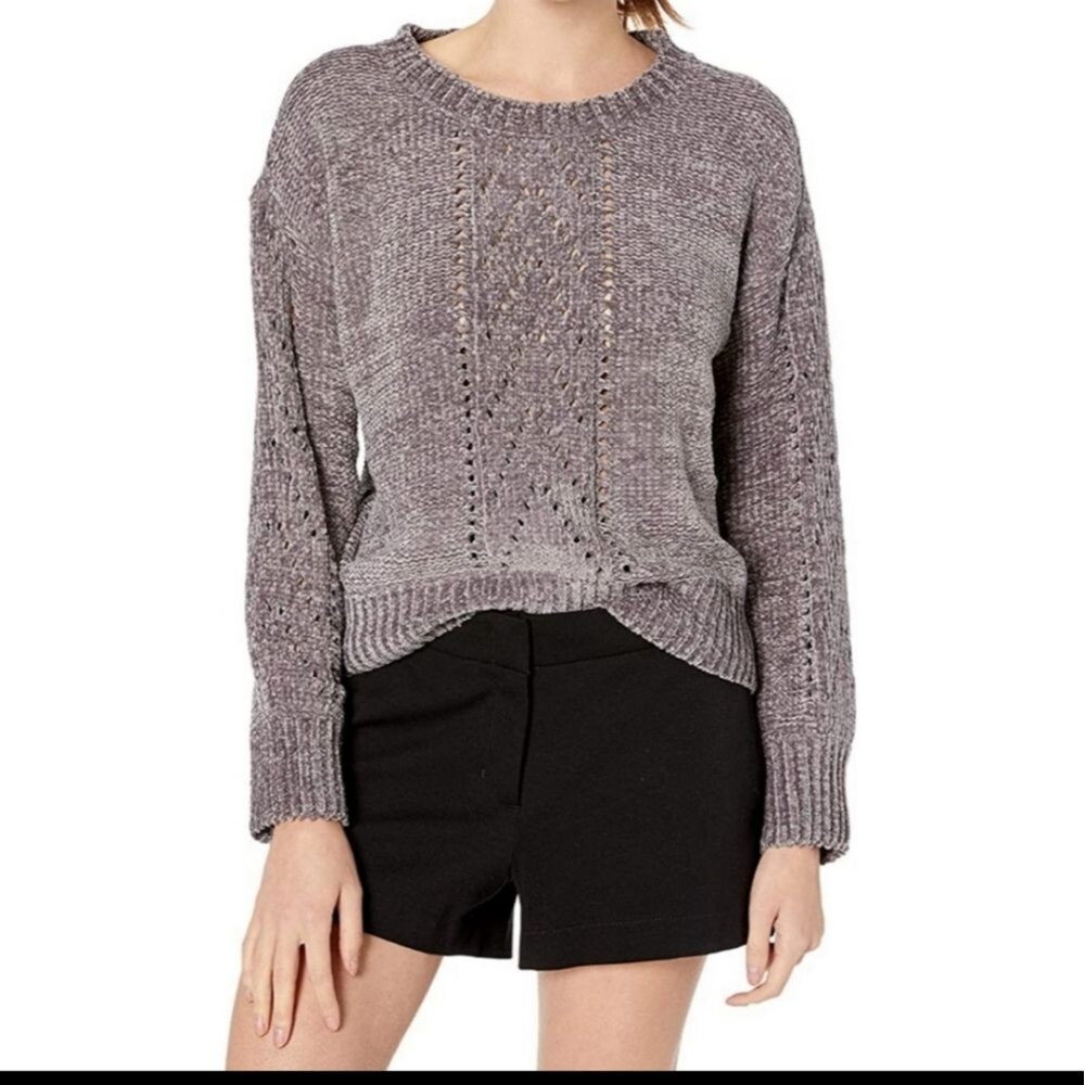 BB Dakota Chenille Medium Gray Soft Cozy Sweater Size Large